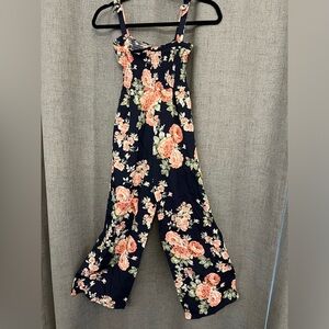 WDIRARA Girl's Jumpsuit Navy Ruffle Size 10Y-11Y